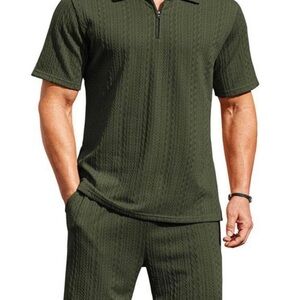 Coofandy Olive Green Men's Polo Shirt Size Small